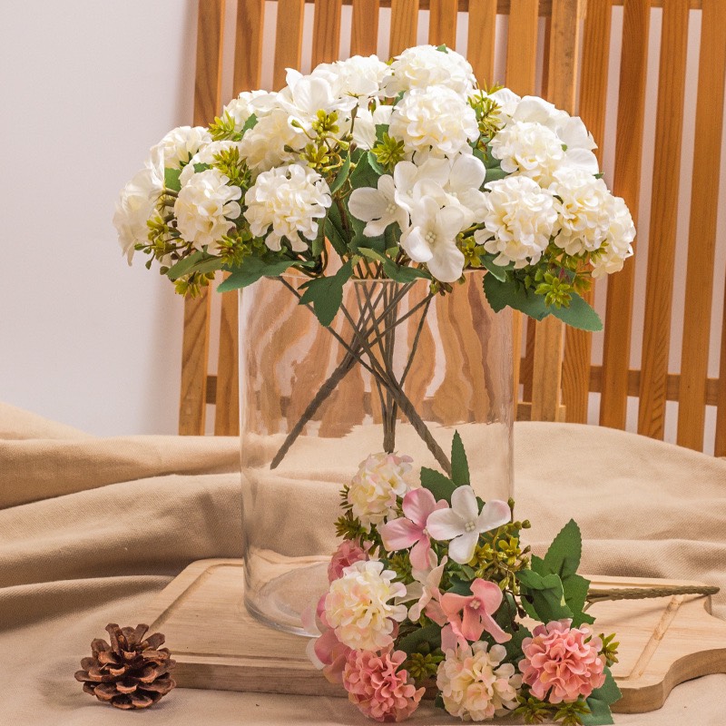 Hoa giả, Bó Hoa cẩm tú cầu lụa cao cấp mix nhiều loại trang trí decor nhà cửa, chụp ảnh cưới cao cấp, Hoa lụa