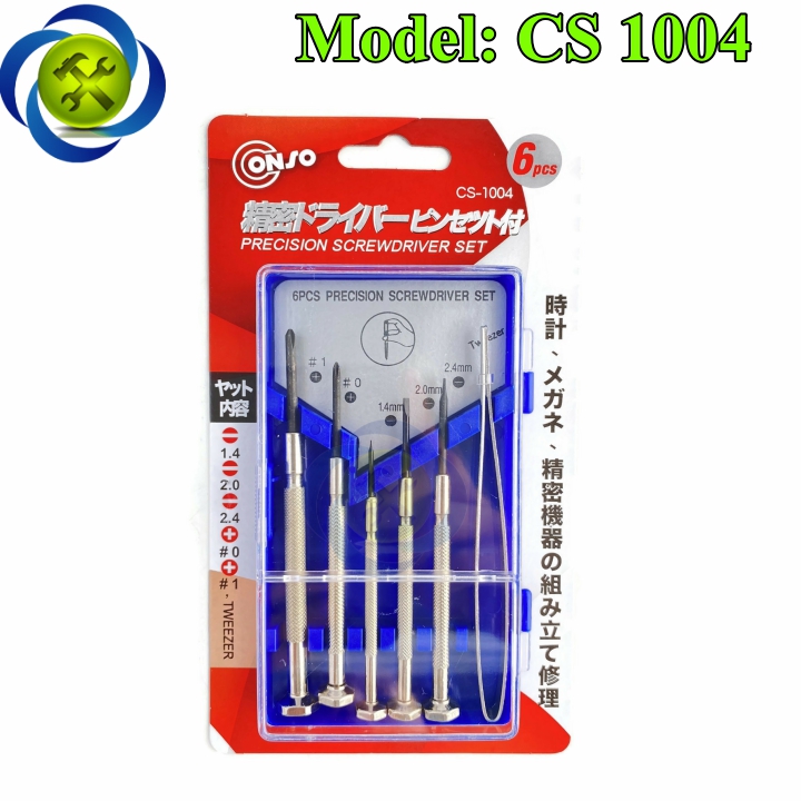 Bộ vít đồng hồ có nhíp conso cs 1004 có 6 chi tiết