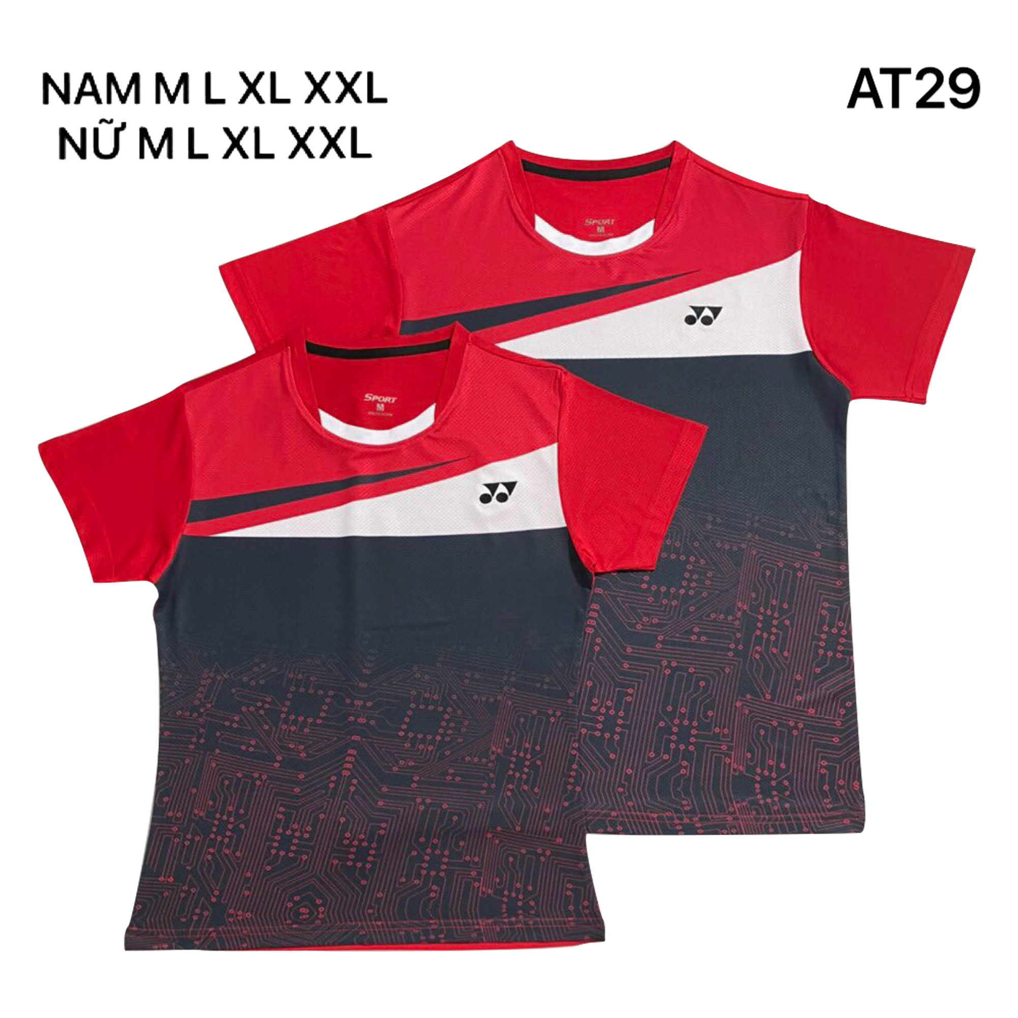 Áo cầu lông yonex 2020 nam nữ đỏ at29