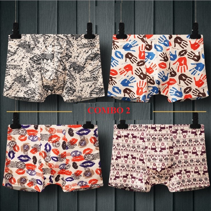 Quần Sịp Đùi Nam Cao Cấp - Quần Boxer Nam Kháng Khuẩn Ngăn Mùi Hôi Mềm Thoáng Mát SP0289 (COMBO 4 QUẦN)