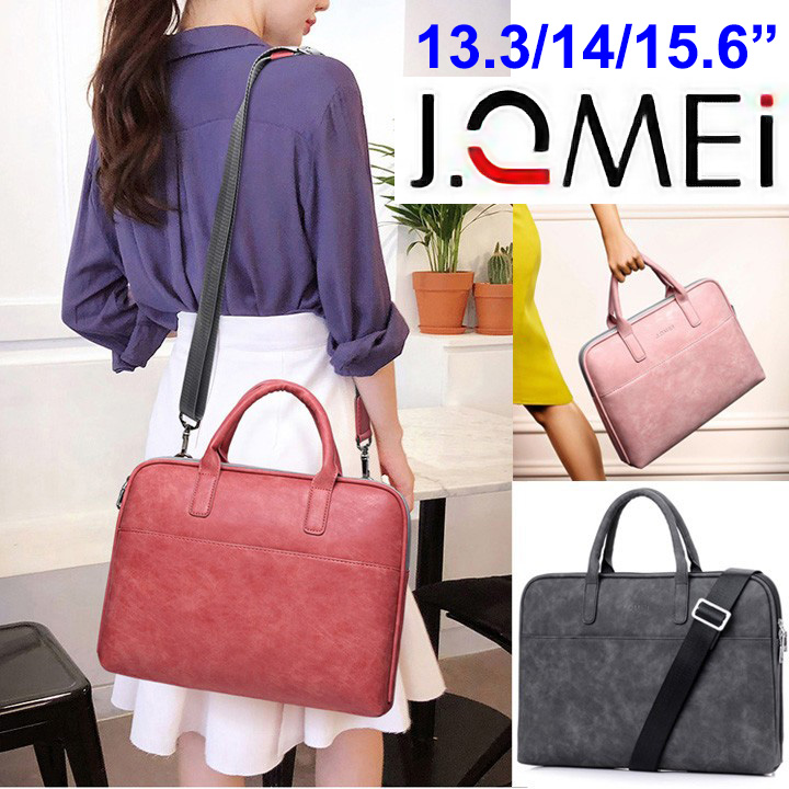 Túi laptop, MacBook J.QMEI thời trang da PU cao cấp có dây đeo - Oz13