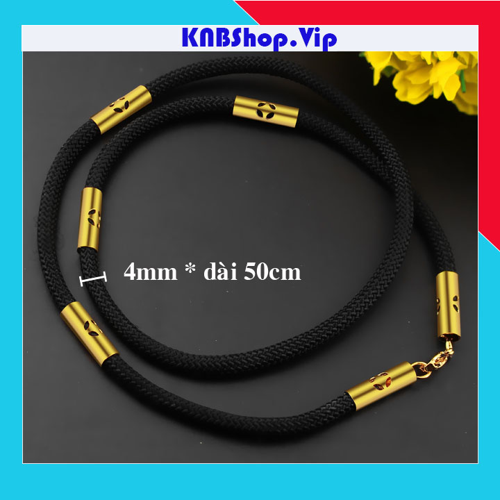 DÂY CHUYỀN DÙ ĐEN BỌC INOX MẠ VÀNG HÌNH KIM TIỀN- độc đáo, cá tính - đẹp, không đen, không gỉ, bền màu