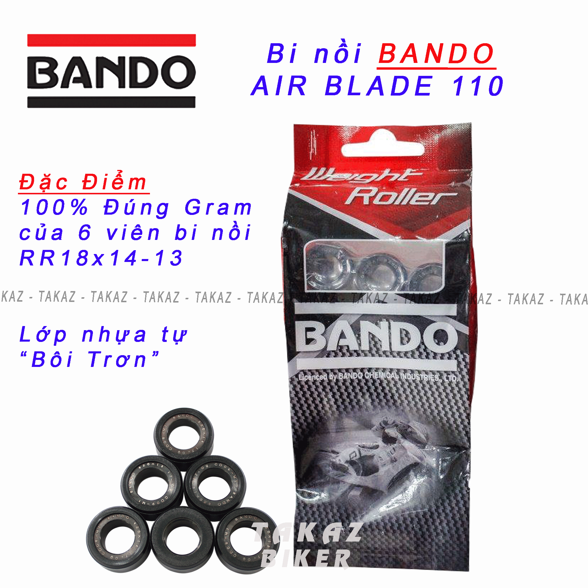 [HCM][ AB110 ] Bi nồi bando Honda AirBlade 110cc - Click 110cc - Vison 110cc