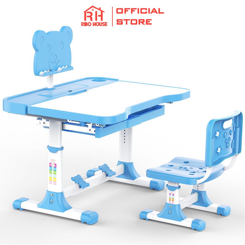 Bộ bàn ghế học sinh cao cấp RIBO HOUSE, bàn học cho bé có tăng chỉnh độ cao, điều chỉnh nghiêng bàn ,có đèn chống gù chống cận RIBO139 A6