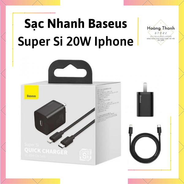 Bộ sạc nhanh iphone 20w baseus super si quick charger chính hãng pd 20w/18w dùng cho iphone 14 ip13 ip12 ip11 xs max