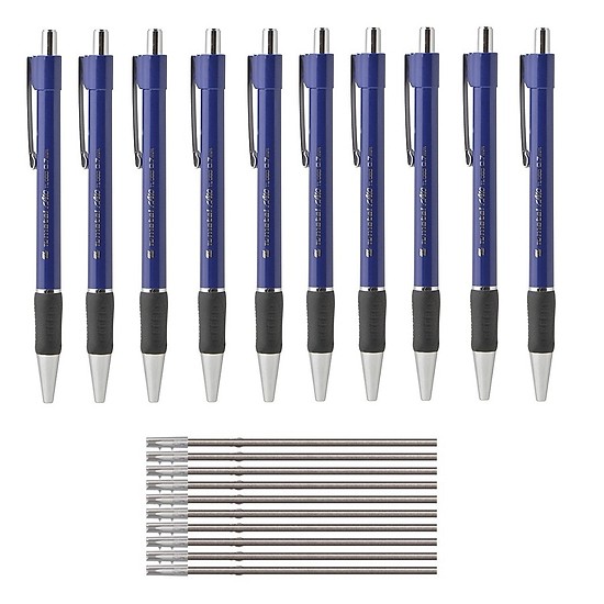 Combo 10 bút và 10 ruột bút bi thiên long tl-036 - xanh