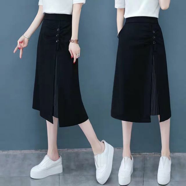 (Big size) Chân váy dài phối kẻ C022, thiết kế thời trang, sang trọng, đường may tỉ mỉ chắc chắn, dễ kết hợp với các trang phục khác