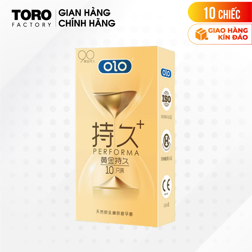 Bao cao su OLO 0.01 Đồng Hồ Vàng kéo dài thời gian - Hộp 10 cái | TORO FACTORY