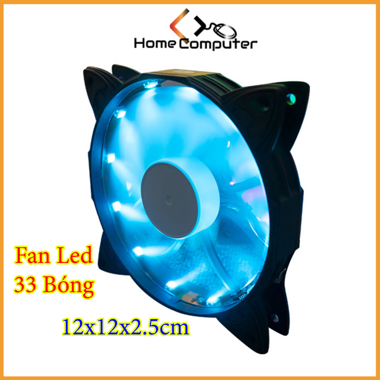 Quạt Tản Nhiệt, Fan Led 33 Bóng Đèn Led 12cm Tản Nhiệt Cho Case Máy Tính