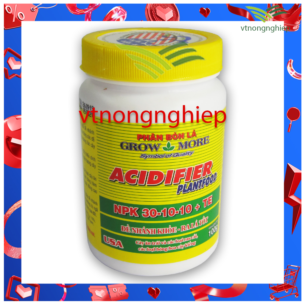 Phân bón lá NPK Growmore 30-10-10 + TE 100(g), đẻ nhánh khỏe, ra lá tốt.
