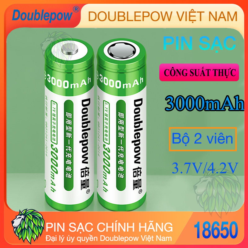 Bộ 2 pin sạc 3.7V 18650 cho sạc dự phòng, đèn pin, đồ chơi, máy khoan