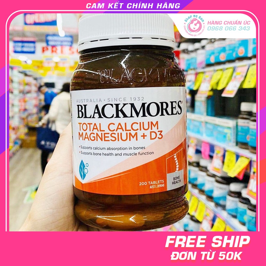 Viên uống Canxi Total Blackmores Úc Total Calcium Magnesium + D3 200 viên - Úc