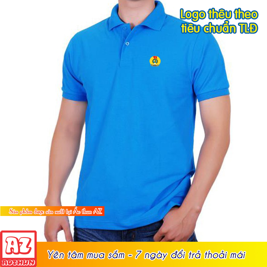 Áo thun đồng phục thêu logo công đoàn Việt Nam - Vải cá sấu cao cấp AT01