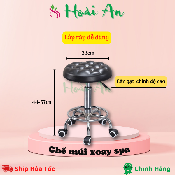 Ghế múi xoay spa chỉnh được cao thấp | Ghế xoay dùng trong spa, phun săm