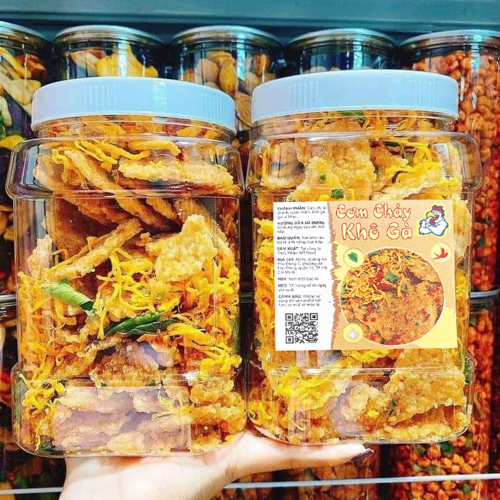 Cơm cháy lắc khô gà hộp 500g giòn ngon, đậm vị mtfood