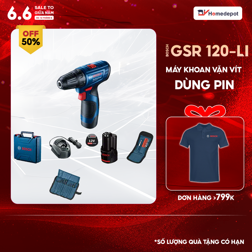 Máy khoan vặn vít dùng pin bosch gsr 120-li