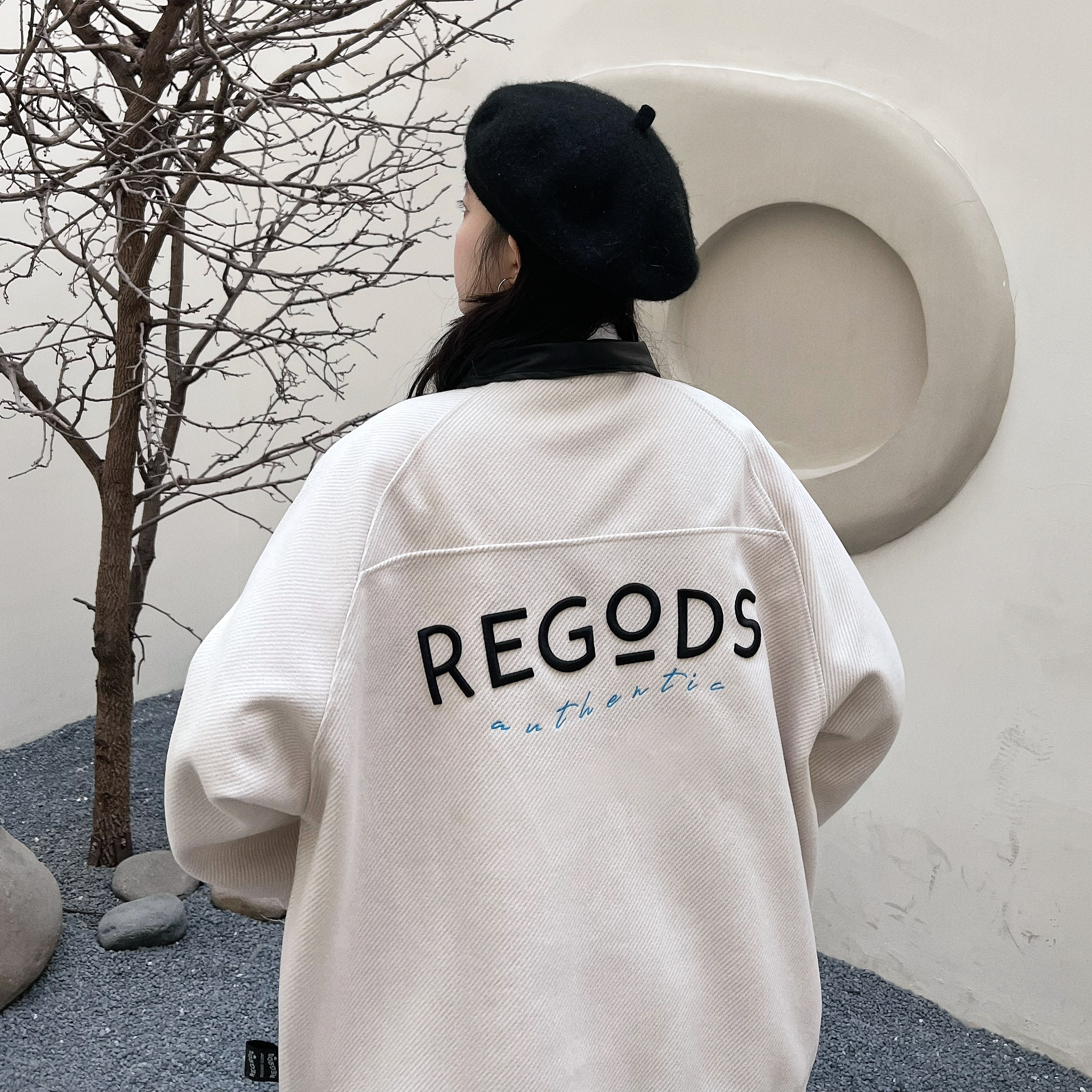 Áo Khoác Phối da R-Auth Regods Unisex form rộng