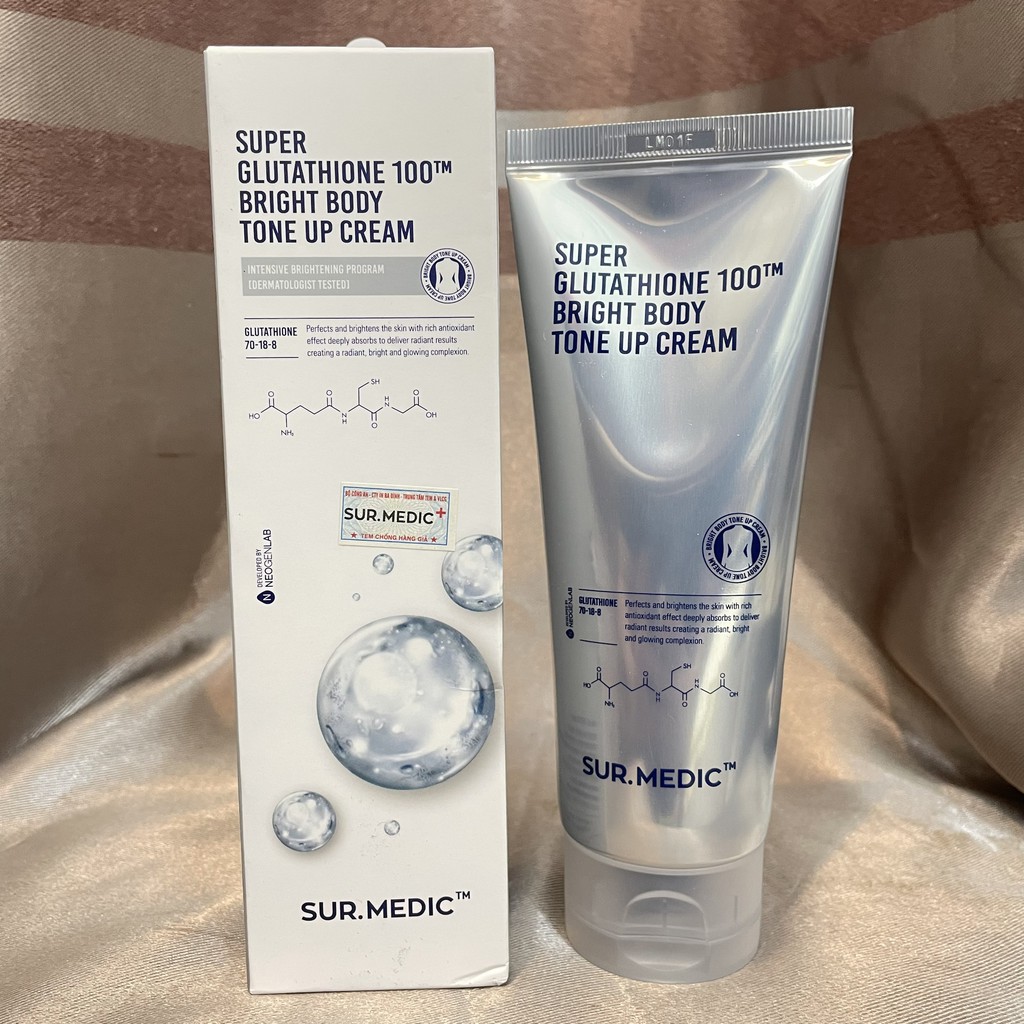 Kem dưỡng trắng da toàn thân sur medic super glutathione body tone up - sur.medic