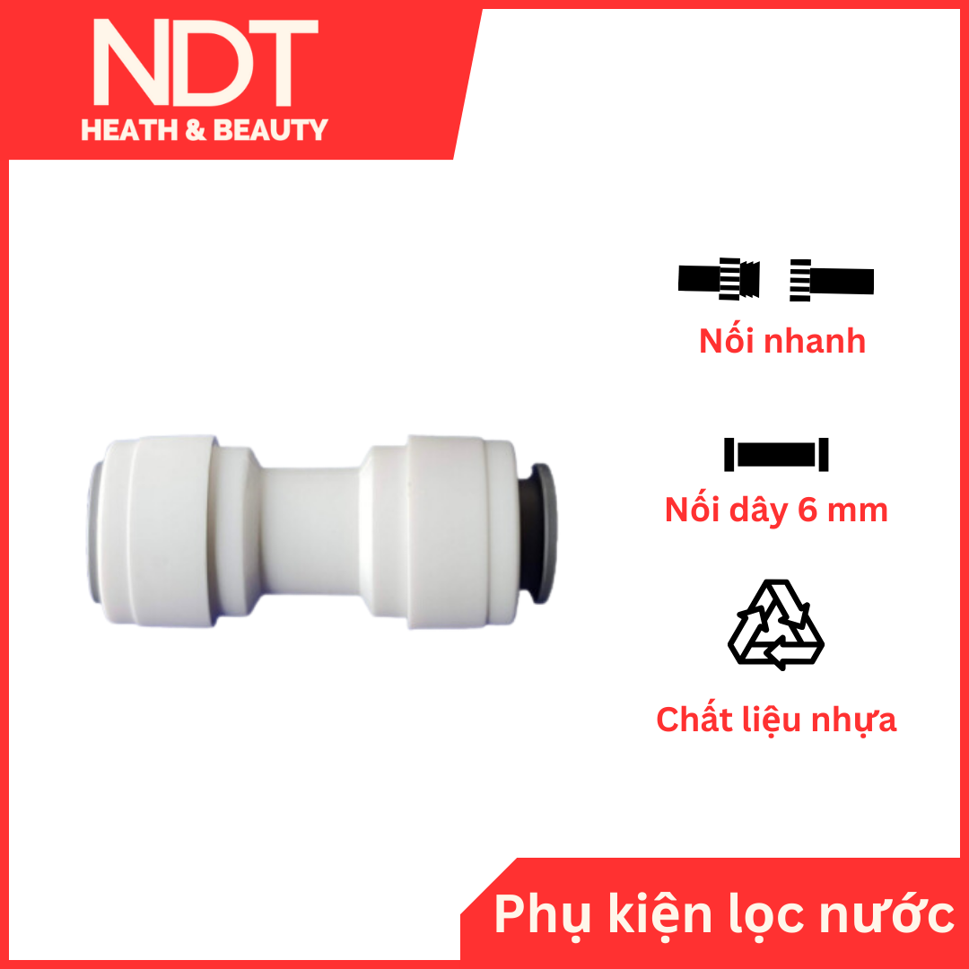 Cút nối thẳng nhanh phi 6-6 dùng cho máy lọc nước