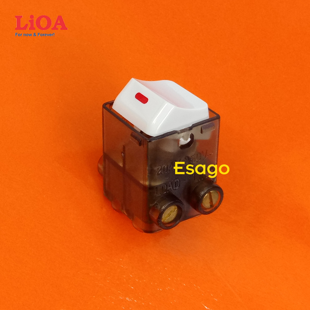 [20A] Hạt công tắc vuông 2 cực LiOA 20A (4400W) - Dùng Cho bộ công tắc ngắt điện chìa khóa nhà nghỉ, khách sạn.