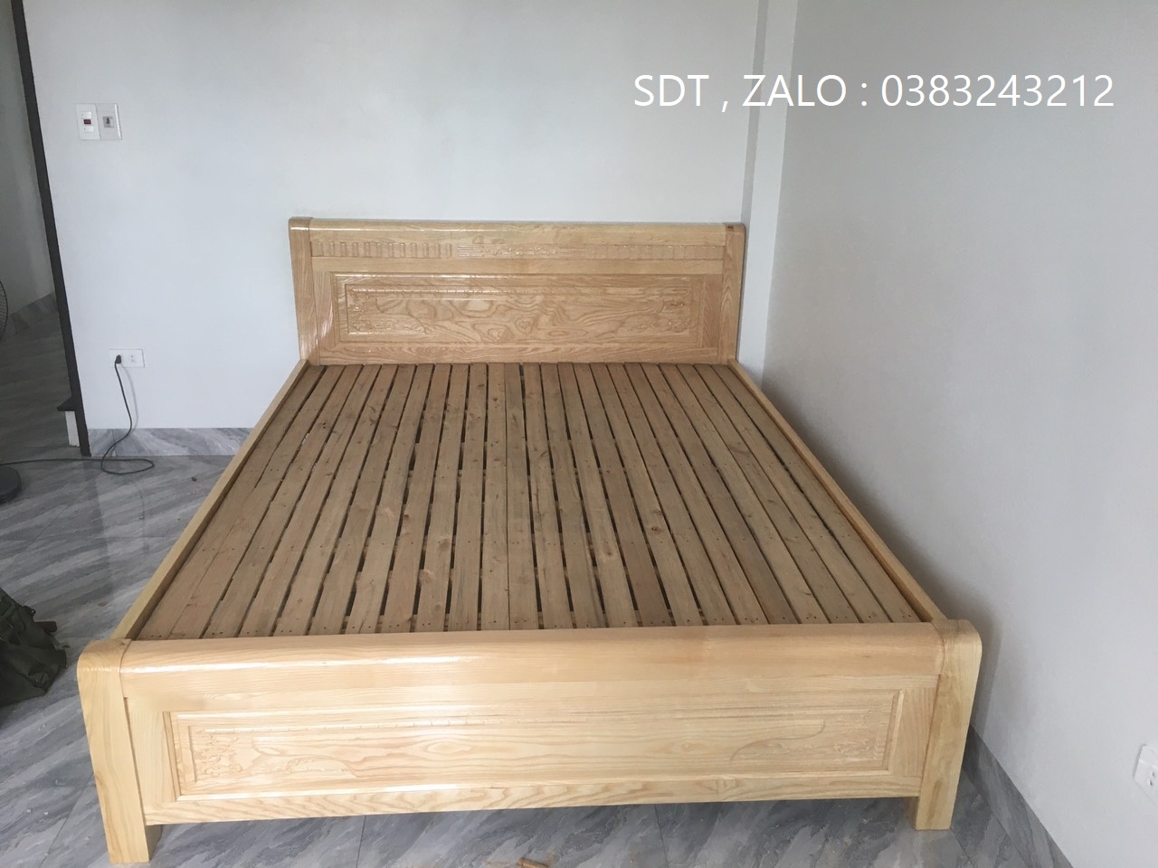 giường ngủ gỗ sồi 1m6,1m8x2m gỗ sồi nga