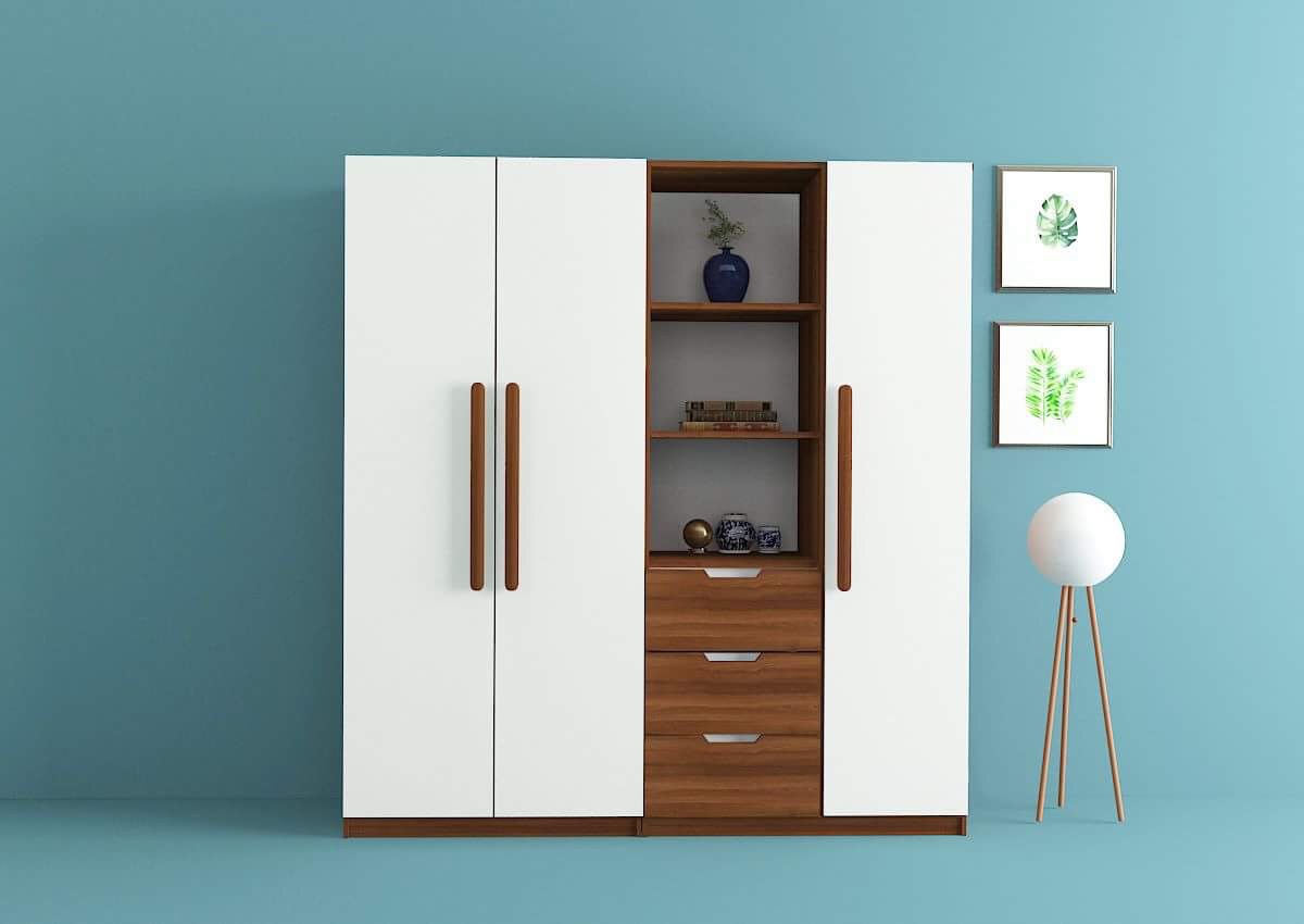 [ Freeship HCM ] [Trả góp 0%]  TỦ QUẦN ÁO GỖ CÔNG NGHIỆP 3 CÁNH OHAHA (NÂU PHỐI TRẮNG) - TQA017