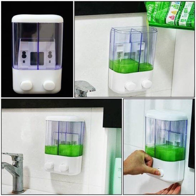Hộp đựng nước rửa tay rửa bát 2 ngăn