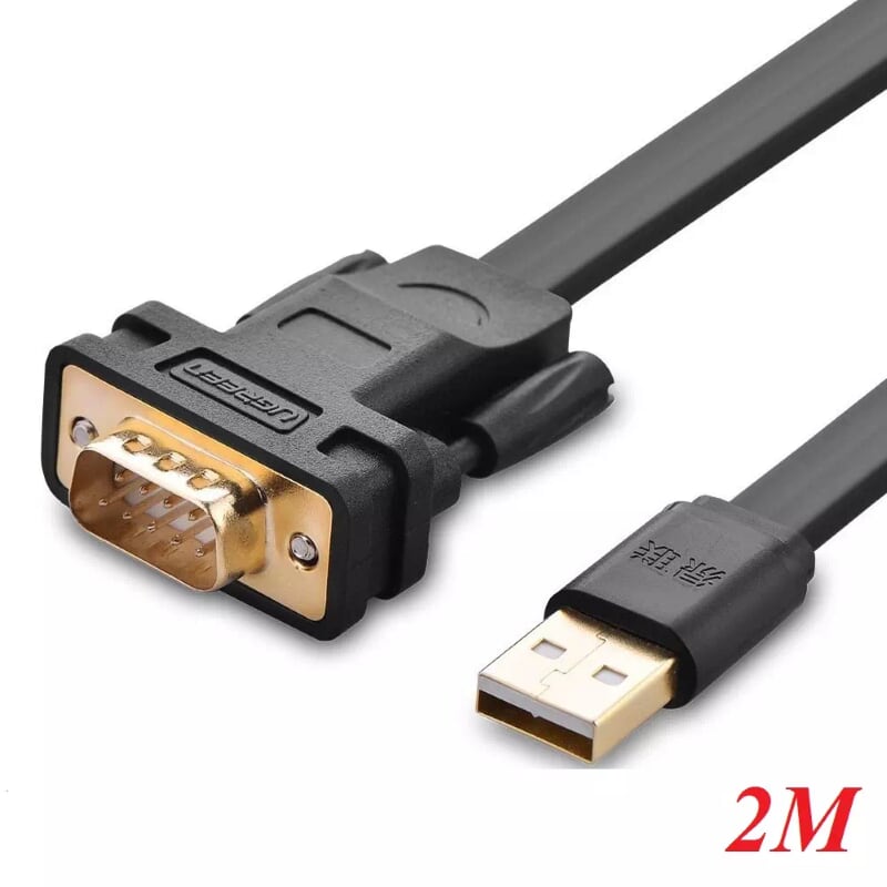 Ugreen 20218 2m cáp tín hiệu chuyển đổi usb 2.0 sang com rs232 dáng dẹt cao cấp cr107