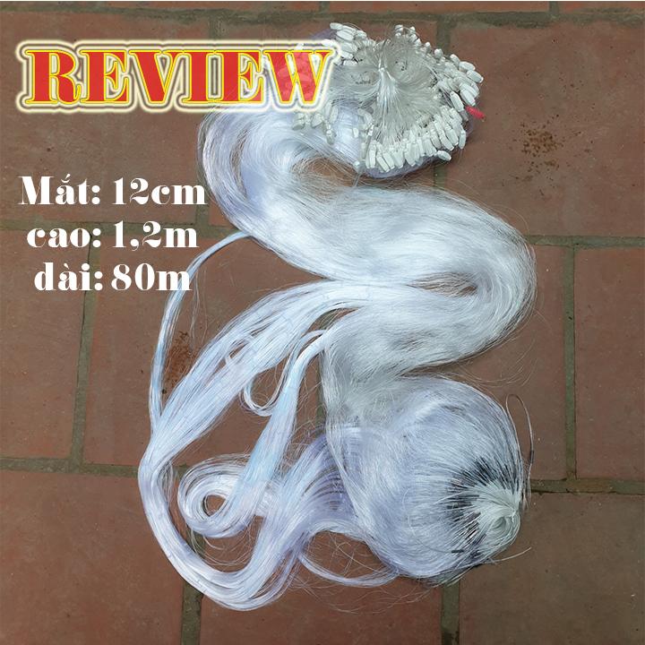 lưới đánh cá ba màn mắt 12cm cao 1m2 dài 80m, sợi lưới chắc, chuyên đánh các loại cá to từ 0.5kg đến 10kg