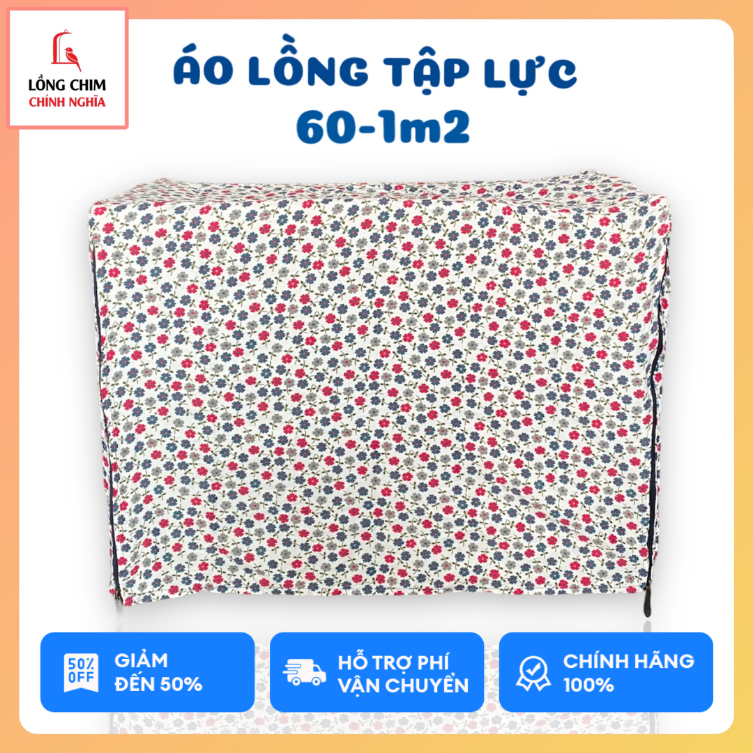 Áo lồng chim tập lực vải hoa, kích thước 60/80/100/120x40x40cm - phụ kiện lồng chim