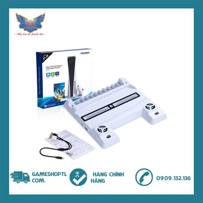[HCM]Đế Tản Nhiệt Kèm Sạc Nhanh Cho Tay Cầm Ps5 & Khay Đựng Đĩa Game