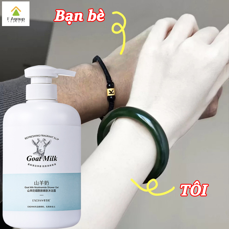 [Hoàn tiền 20%] Sữa tắm trắng da Tẩy tế bào chết làm trắng nhanh Sữa tắm Dê Care 500ml Chiết xuất sữa dê Giúp Dưỡng Ẩm Sáng Da giảm mụn lưng hiệu quả Hương thơm lâu dài