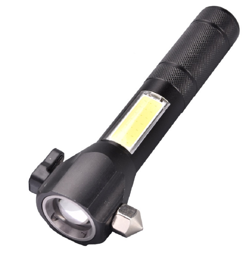 Đèn pin siêu sáng đèn pin cầm tay đèn pin có búa thoát hiểm T6-28