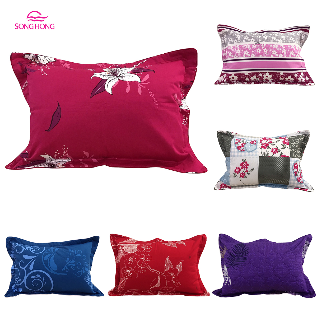 Vỏ gối nằm Sông Hồng chất Cotton kích thước 45cm x 65cm