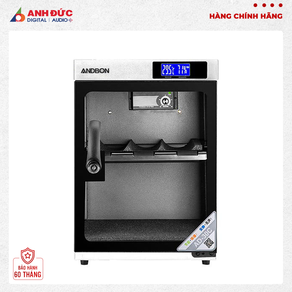 Tủ chống ẩm andbon ad-30s - bảo hành 60 tháng