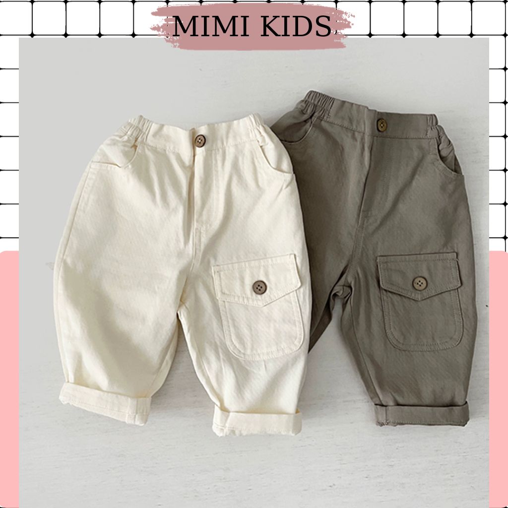 Quần kaki túi hộp bo gấu cho bé QA141 Mimikids