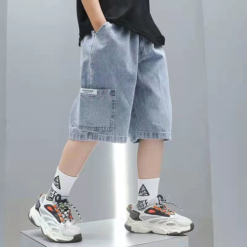 quần short bé trai Quần jean big boy phiên bản Hàn Quốc Quần jean trẻ em 8-9 tuổi Quần short bé gái 12 tuổi Quần short jean 12