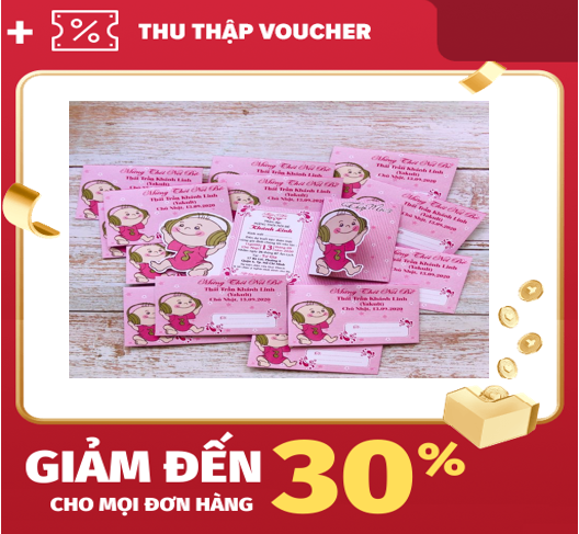 [HCM]Combo 5 Thiệp Mời Sinh Nhật Thiệp Mời Thôi Nôi Thiệp Mời Đầy Tháng Cho Bé [1801-F]