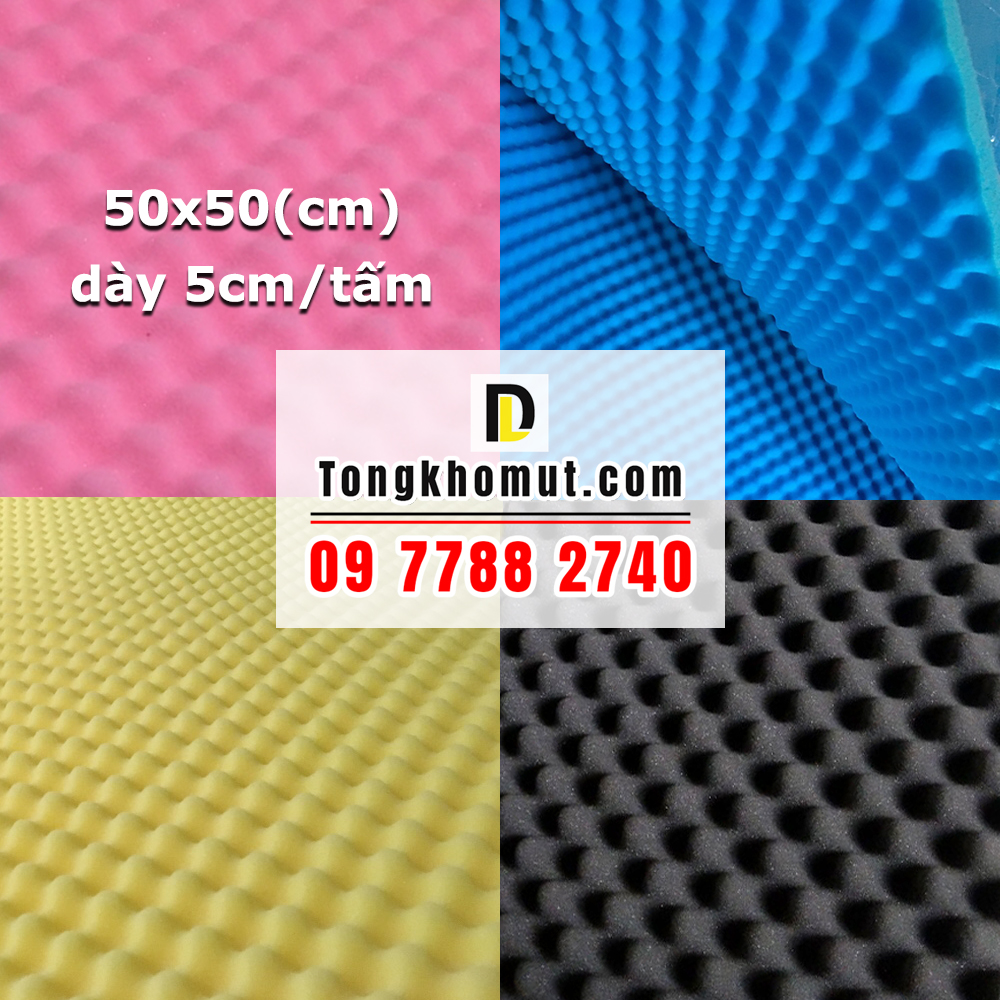 Mút trứng tiêu âm 50x50x5cm - Loại 1 - hình trứng  cho phòng thu, phòng hát gia đình, phòng livestream