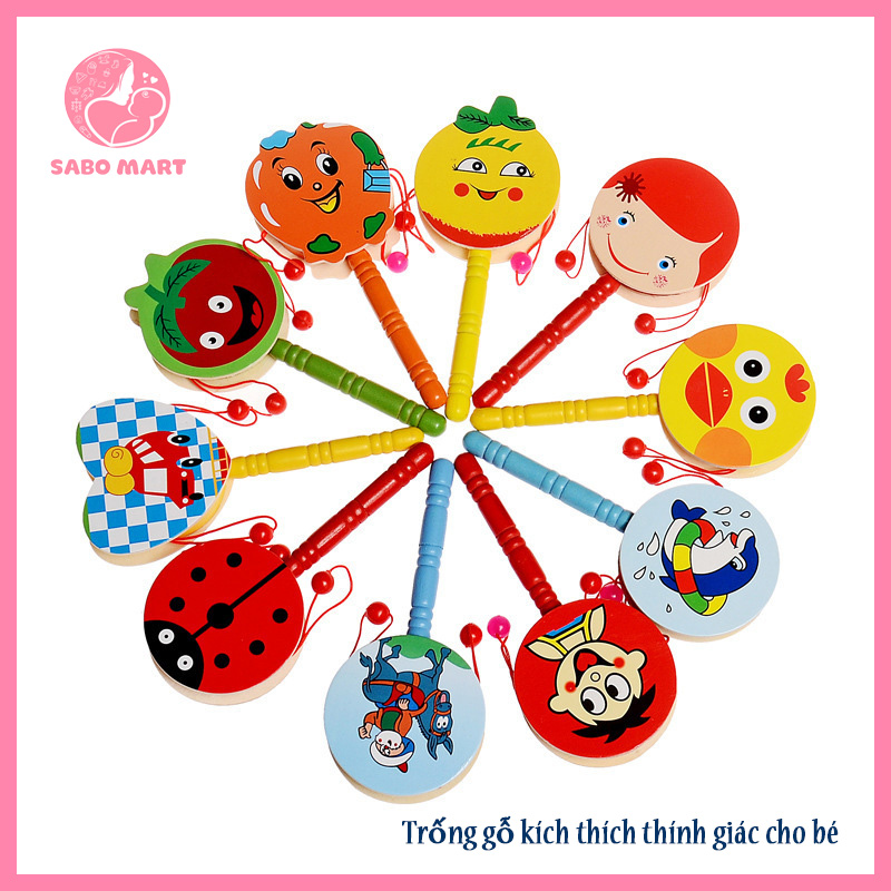 Đồ chơi xúc xắc trống gỗ kích thích thính giác cho bé yêu