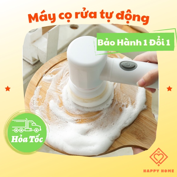 Máy cọ rửa điện đa năng Magic Brush pin 1500mAh có 3 đầu chải vệ sinh nhà tắm, nhà bếp, giày dép | Happy Home Hcm