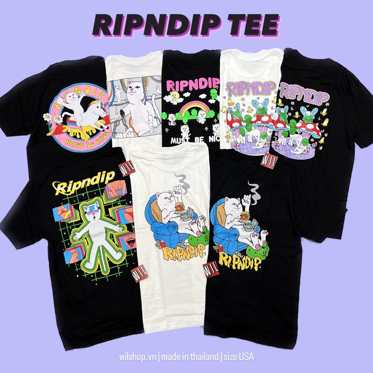 Áo mèo ripndip - áo thun unisex size usa