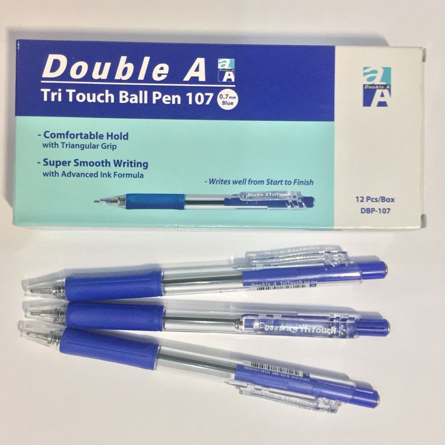 Hộp 12 bút bi Double A/bút tritouch ngòi 0,7mm chất lượng, Dùng Cho Học Sinh, Nhân Viên, Văn Phòng