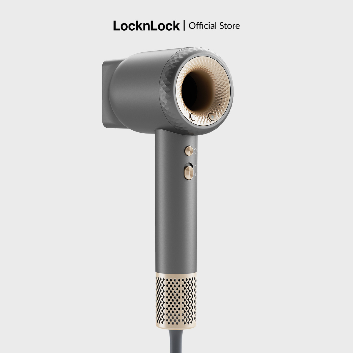 Máy sấy tóc ion âm LocknLock hair dryer đầu sấy từ 360 độ, chức năng tự làm sạch ENA316GRY
