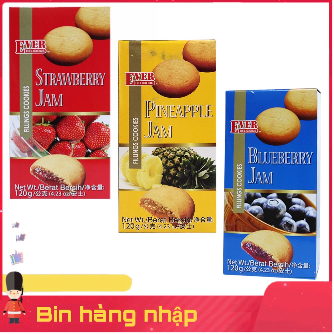 Bánh quy nhân mứt ever delicious malaysia fllings cookies
