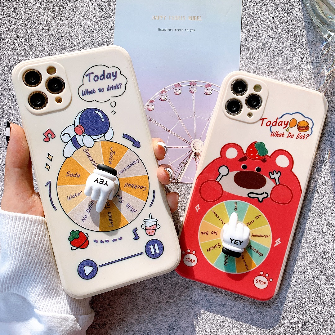 Ốp lưng silicon bảo vệ camera hình nổi astronaut x bear - gắn phụ kiện xoay 3d