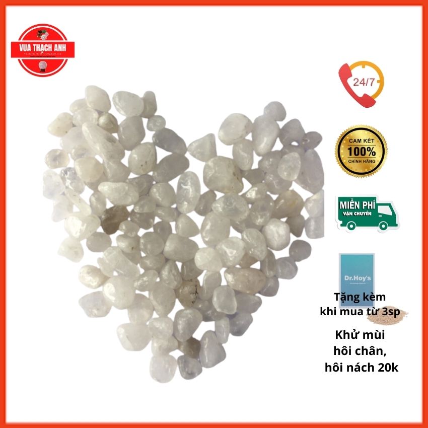 [XẢ KHO 3 NGÀY] 1kg Đá thạch anh trắng thô tự nhiên 1-2cm  - VUA ĐÁ THẠCH ANH - giá gốc, rải nền nhà, chơi hồ cá, chậu kiểng,...