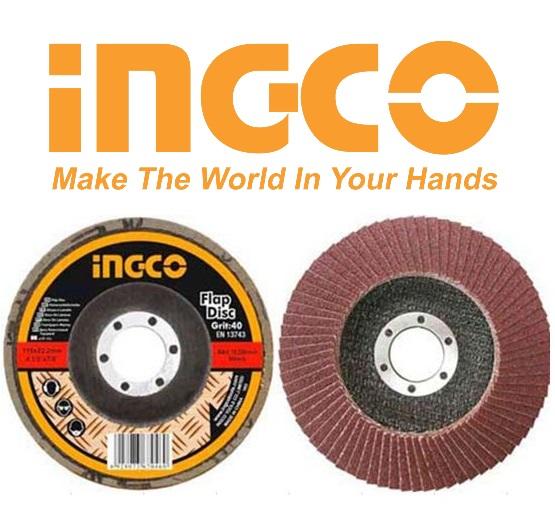 Đĩa đánh nhám xếp 100mm x 16mm p40-p60-p80 flap disc ingco fd1001