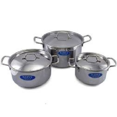 Bộ 3 nồi inox 3 đáy rainy nắp inox rn06ttc