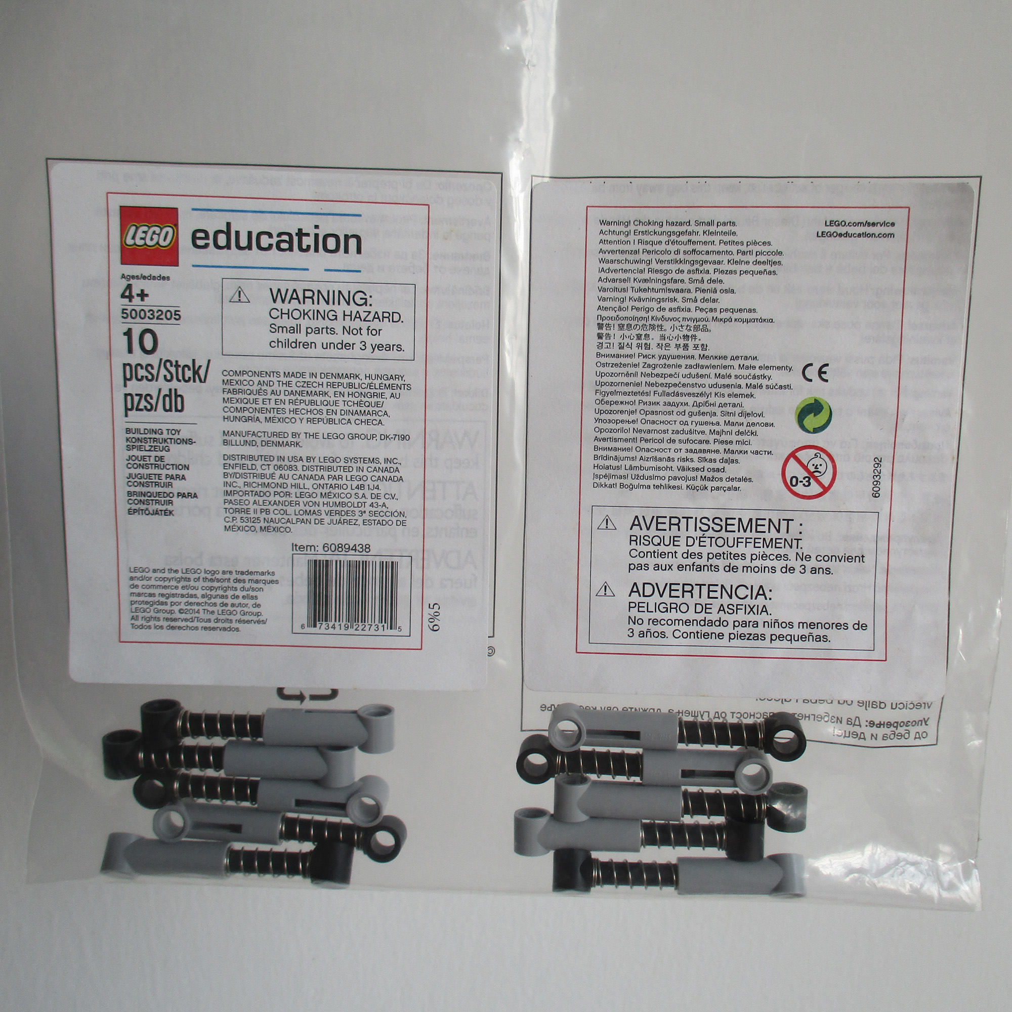 [10 Cái] LEGO Technic Phuộc Nhún Lò Xo Giảm Xóc 6.5L Xám Nhạt (731c06, 76138)